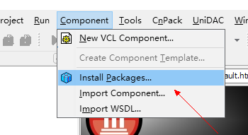 Delphi菜单中选择Install Packages的截图