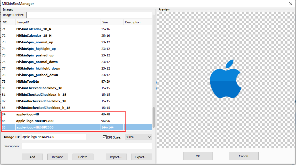 Image IDs per DPI