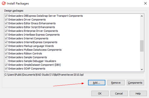 Install Packages dialog