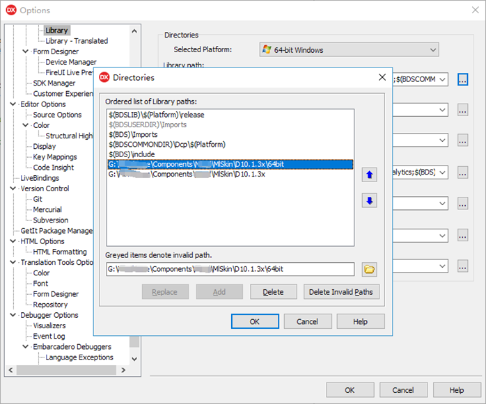 64-bit Library Path settings